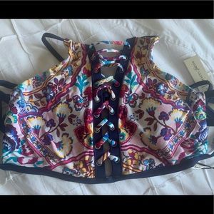 Nanette Lepore Henna Stargazer High Neck Bikini Top